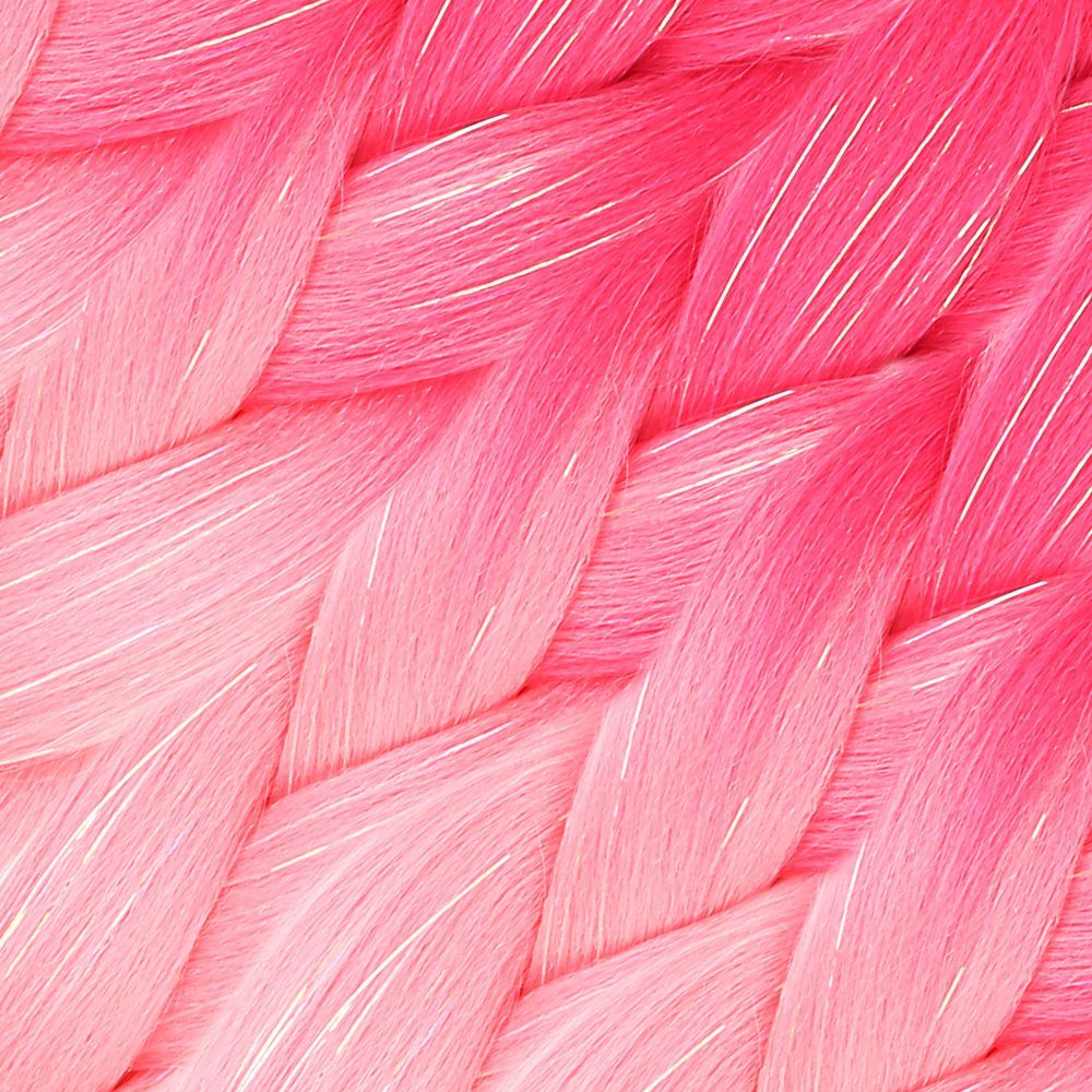 Simli Koyu Pembe / Pembe / Şeker Pembesi Ombreli Örük 100 Gr. - Görsel 2