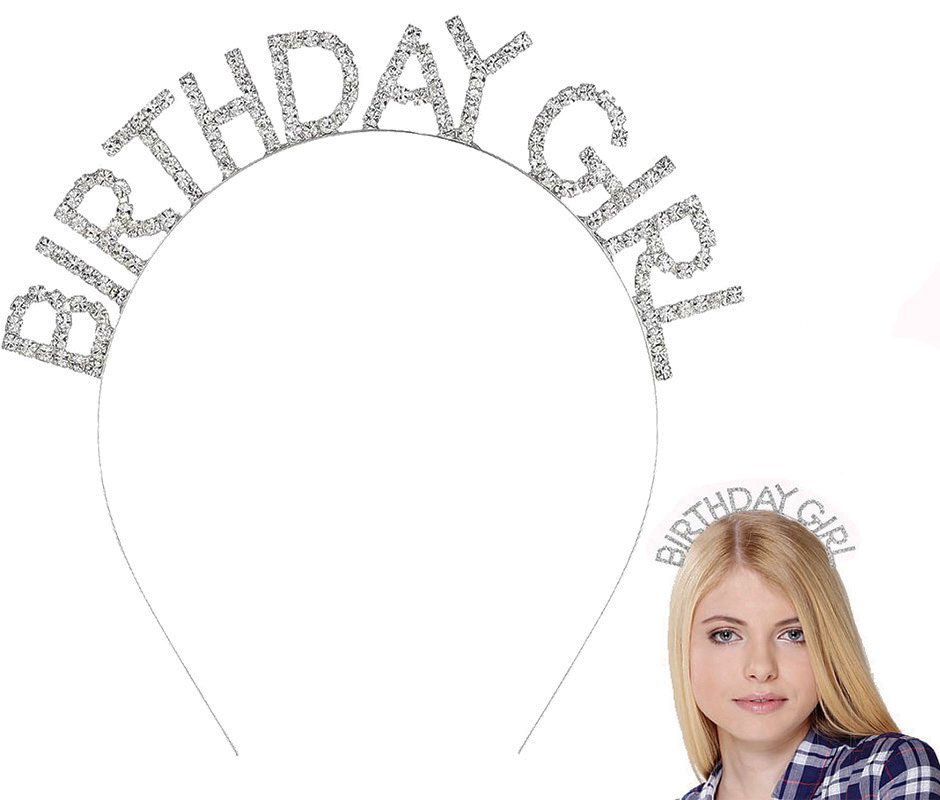 Kristal Taşlı Birthday Girl Doğum Günü Tacı İthal Ürün A Kalite 17x16 cm