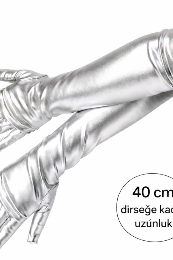 Renk Dirsek Altı Lüks Saten Eldiven 40 cm
