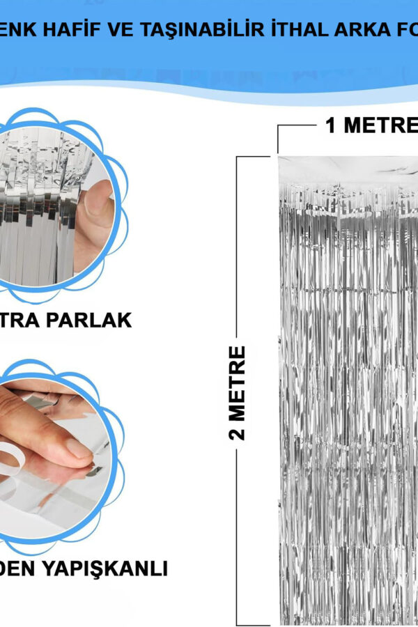 Renk Ekstra Metalize Parlak aklı Arka Fon Perde İthal A Kalite 1x2 Metre