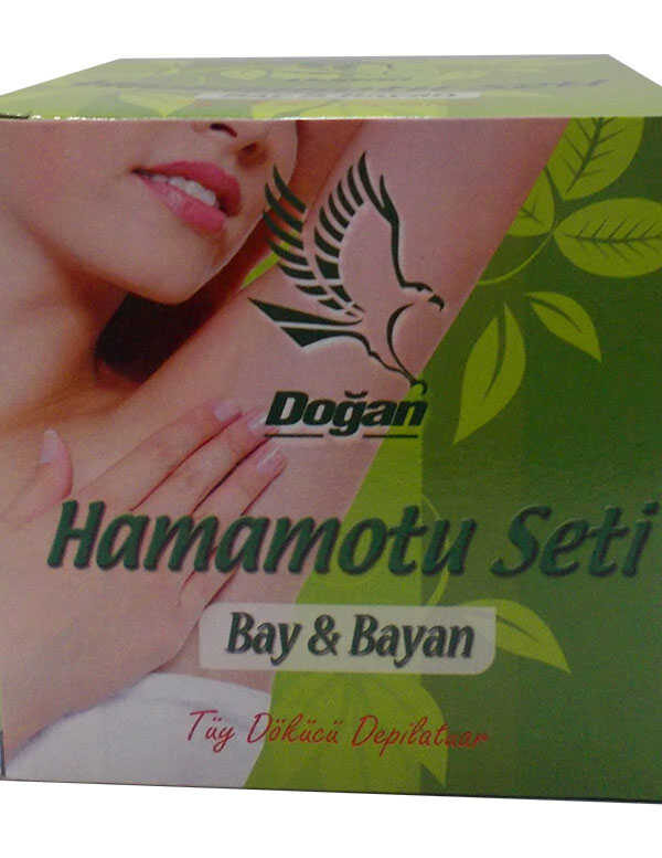 Hamamotu Seti  Dökücü Toz Bay Bayan 100 Gr Kase Spatula Kolonyalı Mendil