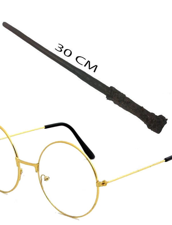Harry Potter Asası 30 cm ve Metal Harry Potter Gözlüğü