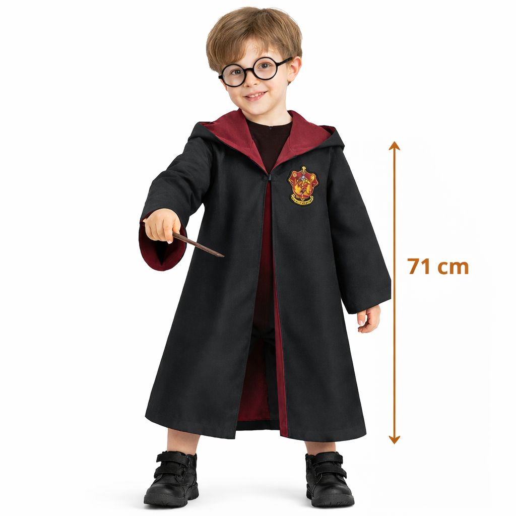 Harry Potter Çuk Bebek Kostüm Seti – Asa Gözlük Pelerin 71 cm (2-4 Yaş)