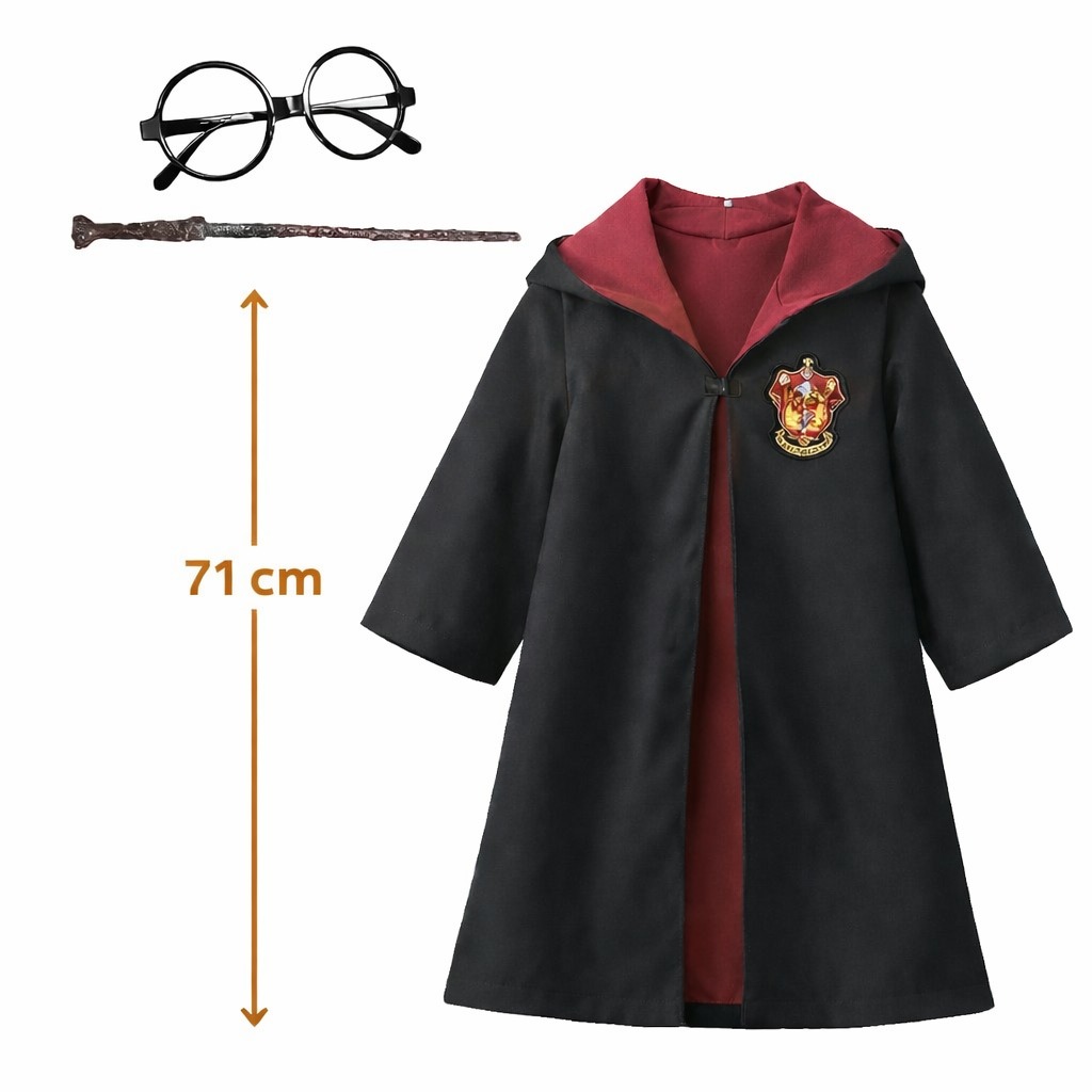 Harry Potter Çuk Bebek Kostüm Seti – Asa Gözlük Pelerin 71 cm (2-4 Yaş) - Görsel 2