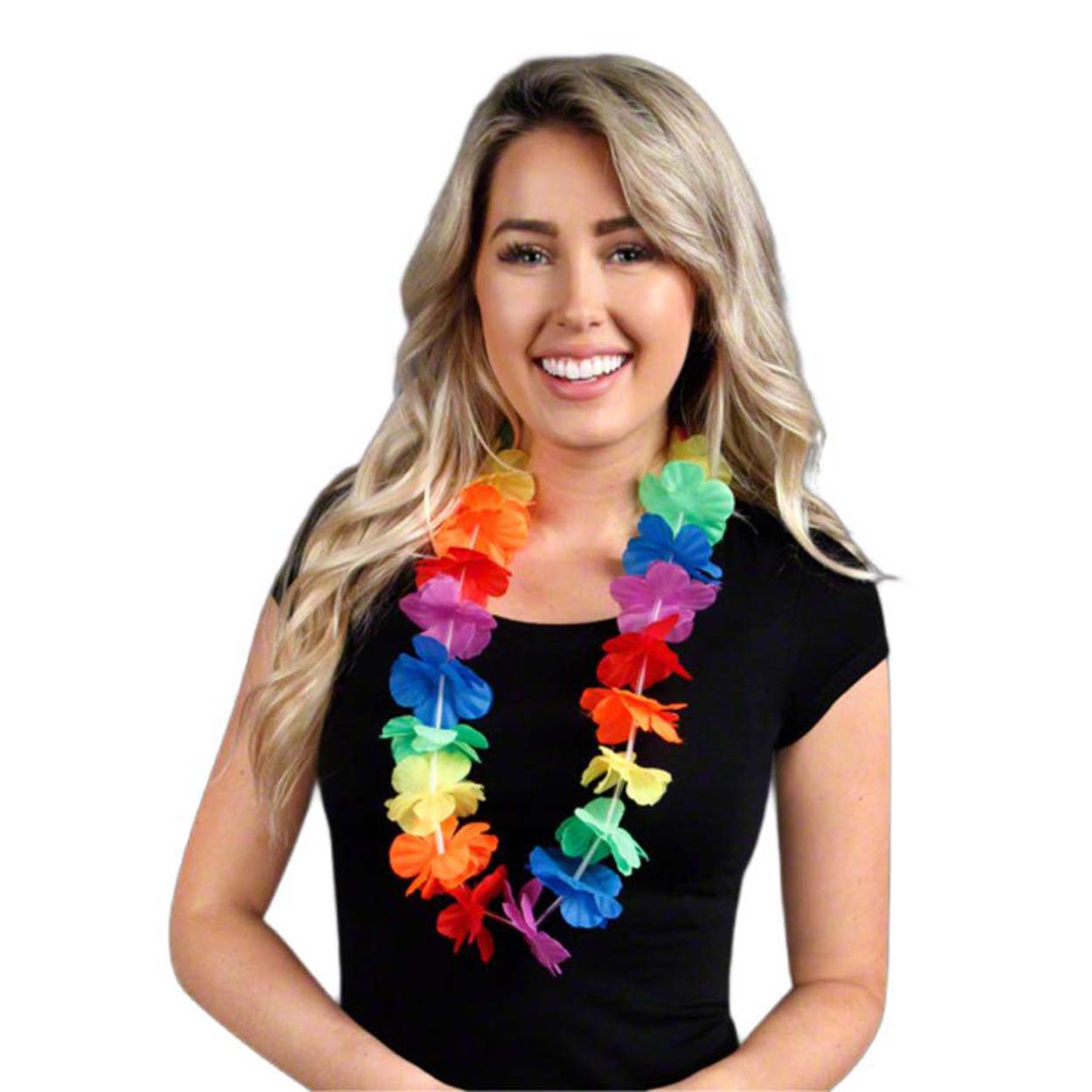 Hawaii Çiçekli Boyun Kolyesi - Renkli Tropikal Parti Leisi - Görsel 5