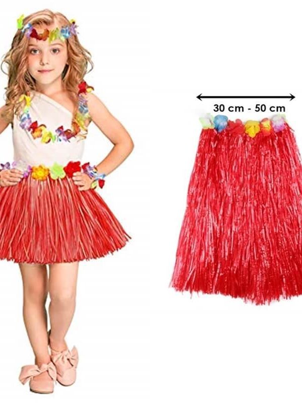 Hawaii Hula Eteği Kırmızı Renk 40 cm
