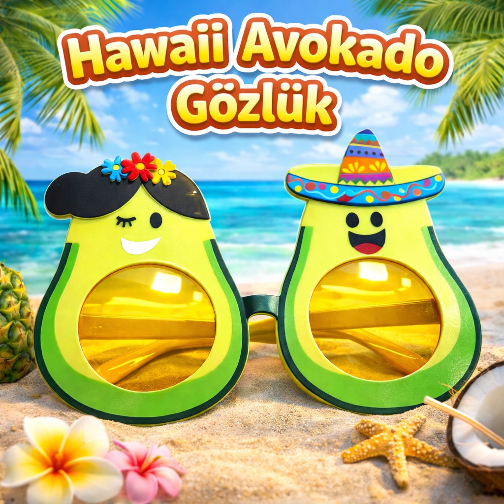 Hawaii Temalı okado Gözlük – Kostüm & Parti Gözlüğü - Görsel 2