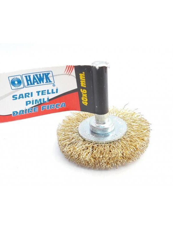 HA10127 Pimli Sarı Tel Daire Fırça 40x6 mm