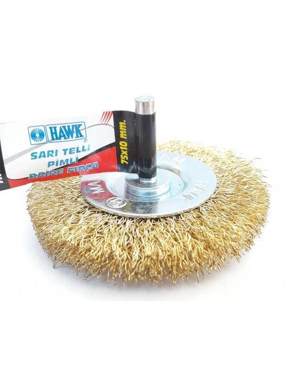HA10133 Pimli Sarı Tel Daire Fırça 75x10 mm
