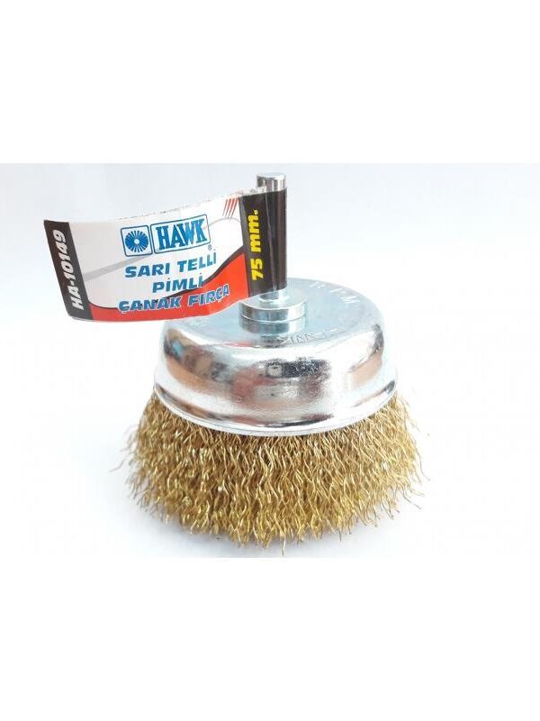 HA10149 Pimli Sarı Tel Çanak Fırça 75 mm