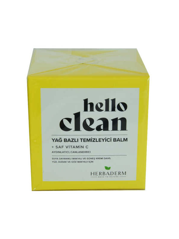Hello Clean Yüz Dudak ve Göz için Yağ Bazlı Temizleyici Balm Saf C minli 100 ML