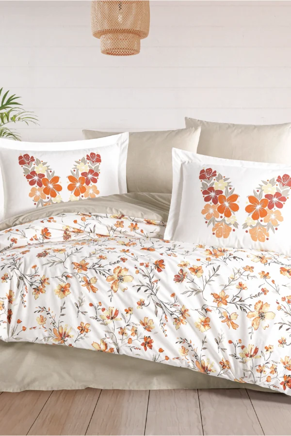 Çift Kişilik Poplin Nev Belis Oranj
