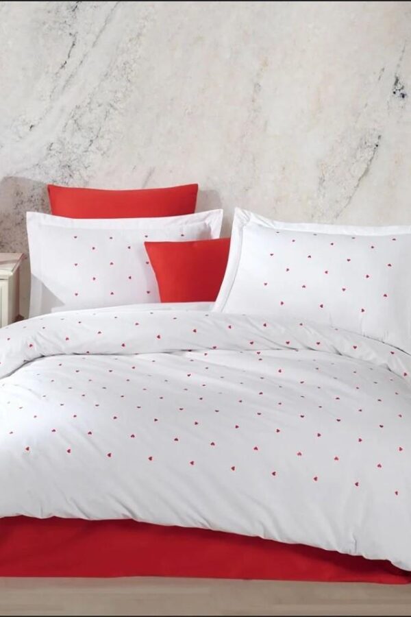 Çift Kişilik Poplin Premium Nakışlı Nev Lubow Beyaz 8698499179899