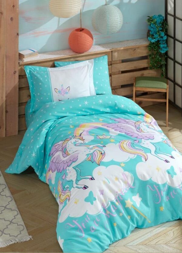 Tek Kişilik Poplin Nev Takımı Magical Aqua