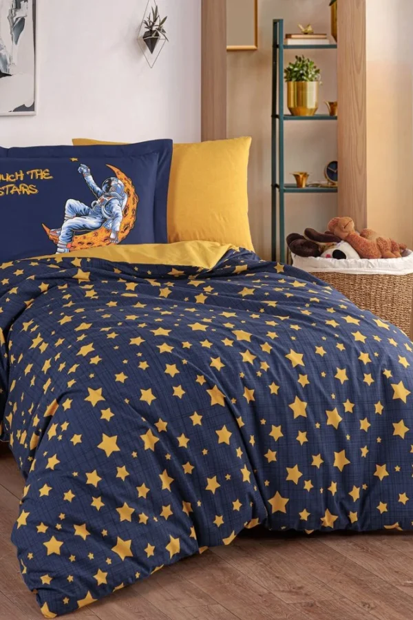 Tek Kişilik Poplin Nev Takımı Space Lacivert