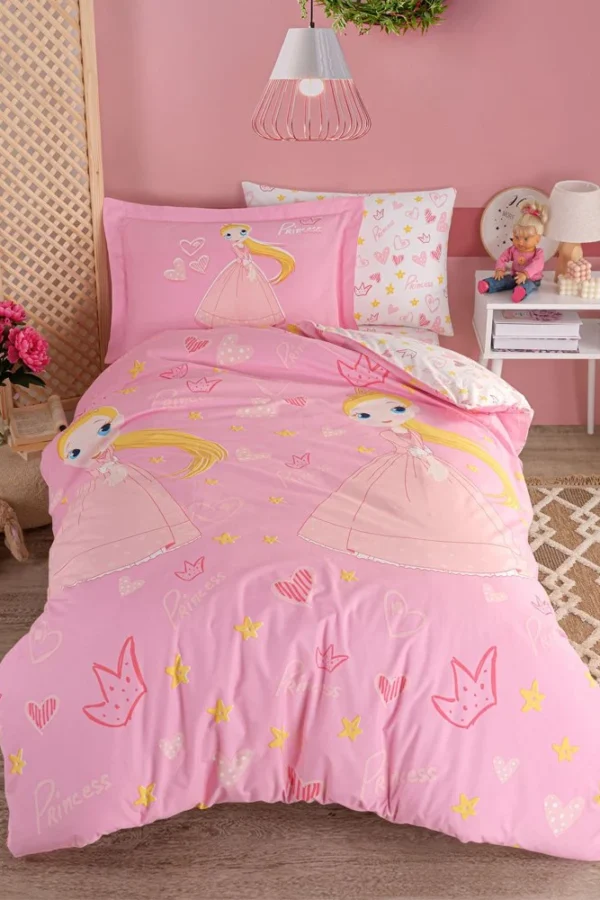 Tek Kişilik Poplin Nev Takımı Prenses Pembe