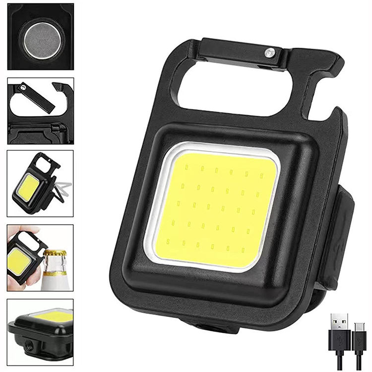 HS-37 Led lıklı Cep Boy Cob Led Metal Kasa Mıknatıslı Şişe Açacağı Usb’li Şarj Edilebilir