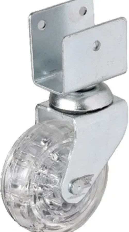 Hts 328 - 50x20 mm Şeffaf Makaralı Kısa U Tablalı Teker 4 Adet