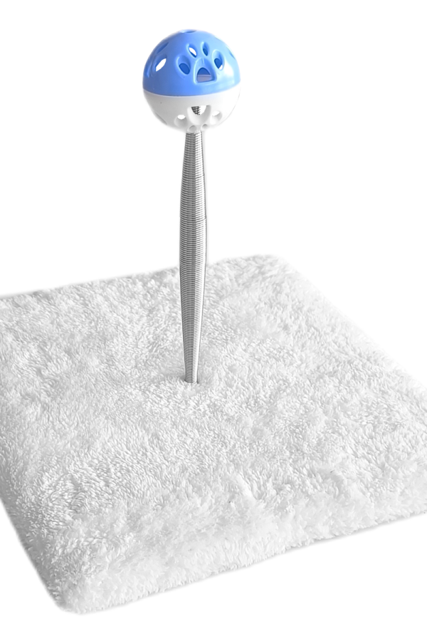 Yaylı Toplu Hacıyatmaz Kedi Aktivite Oyuncağı 16-20 cm Beyaz