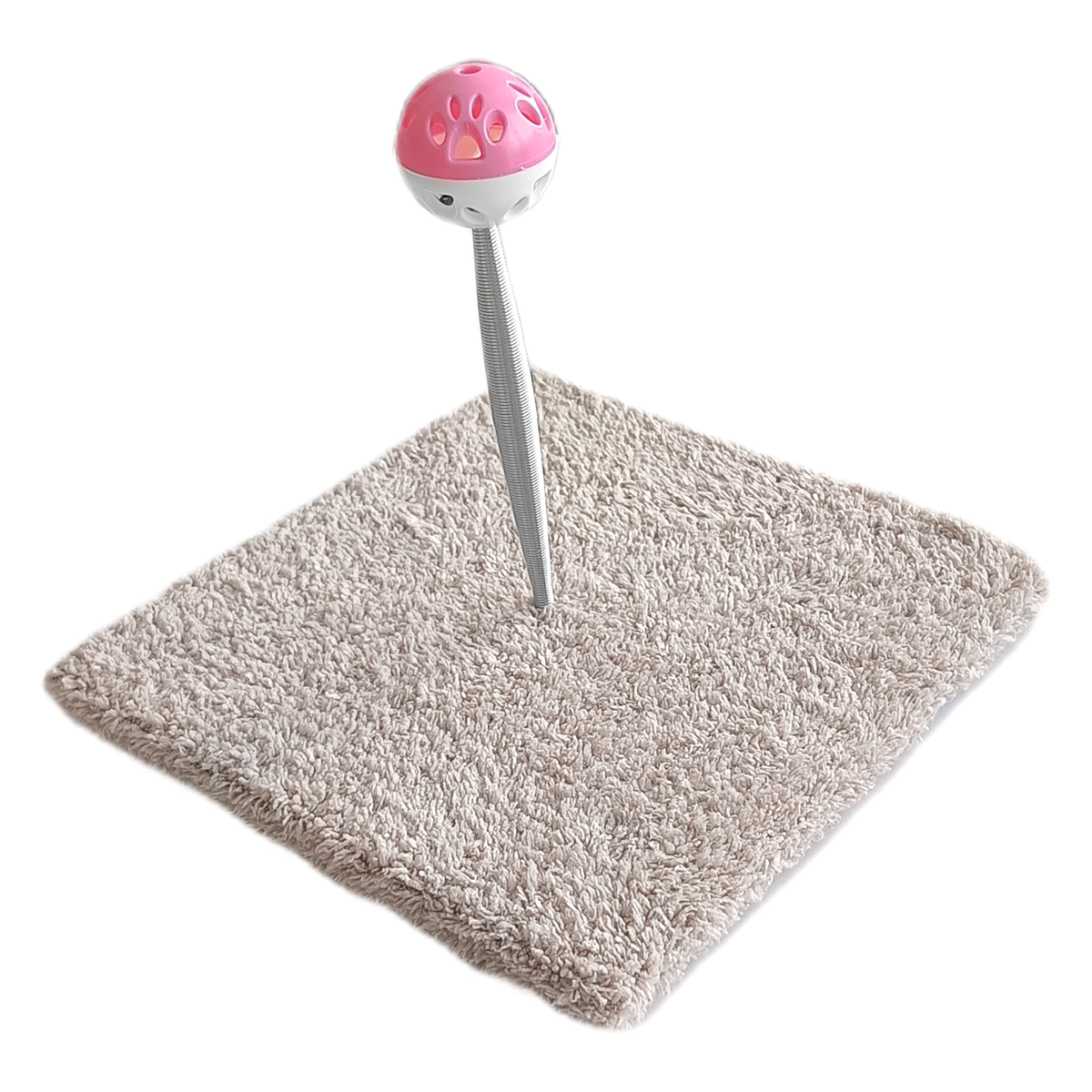 Yaylı Toplu Hacıyatmaz Kedi Aktivite Oyuncağı 16-20 cm Bej - Görsel 5