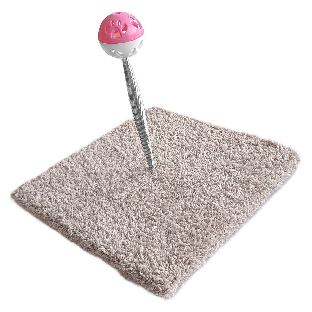 Yaylı Toplu Hacıyatmaz Kedi Aktivite Oyuncağı 16-20 cm Bej - Görsel 4