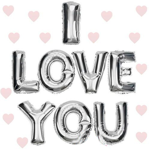 I Love You Folyo Bn  Renk 35 CM