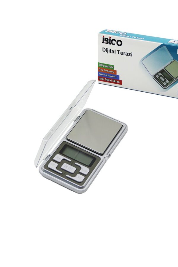 MİNİ=6X12CM HASSAS TARTI - TERAZİ 300GR/0.01GR ŞEFFAF PLS.KAPAKLI - PİLLİ= 2PCS İNCE