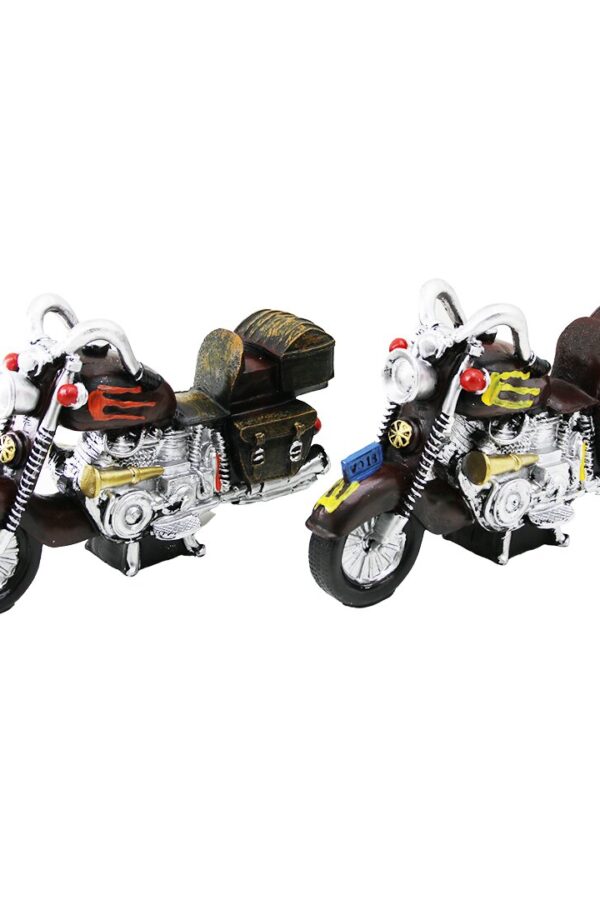 KUMBARA MOTORSİKLET VİNTAGE DEKORATİF BİBLO KUMBARA RENKLİ 25CM REÇİNE