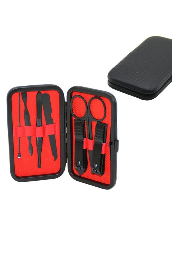 7 PCS - SİYAANİKÜR - PEDİKÜR SETİ SİYAH CÜZDAN MODELİ ÇANTALI