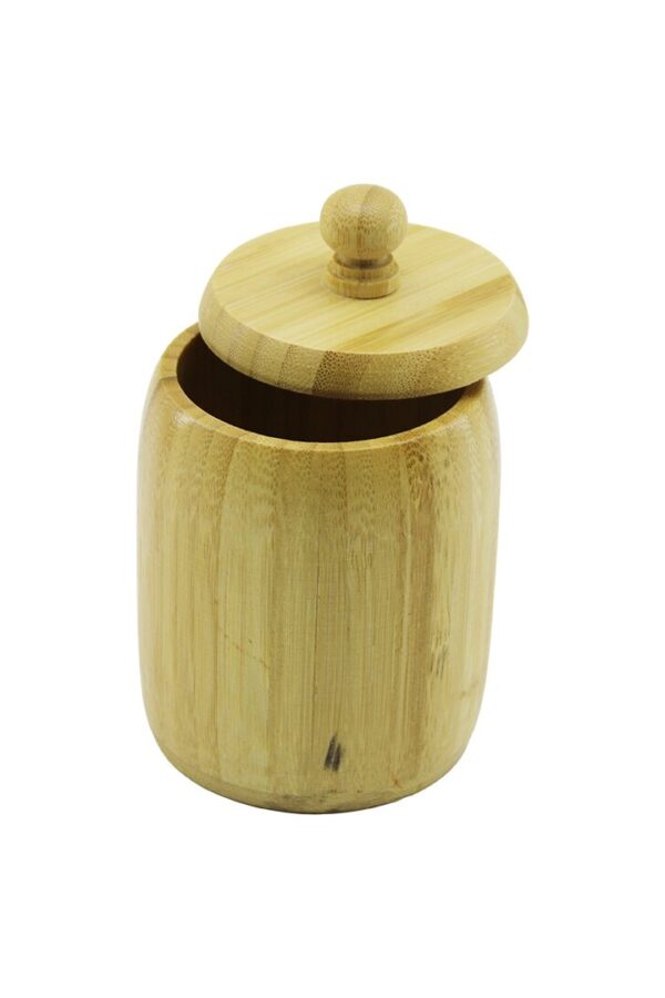 AHŞAP BAMBU ŞEKERLİK KAPAKLI ÇAP: 7.5CM DERİNLİK: 8.5CM NO : 8