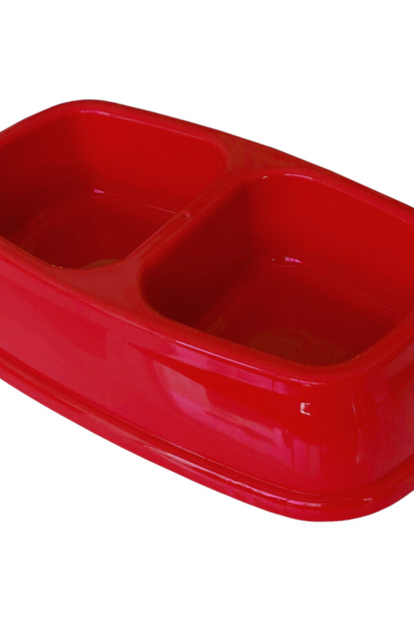 İkili Plastik  ve Su Kabı 500 + 500 ml Kırmızı