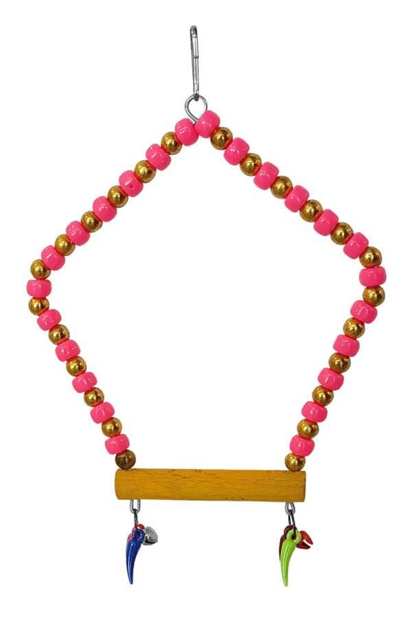 Beşgen Çanlı Muhabbet Kuşu Salıncağı 7-14 cm Renkli