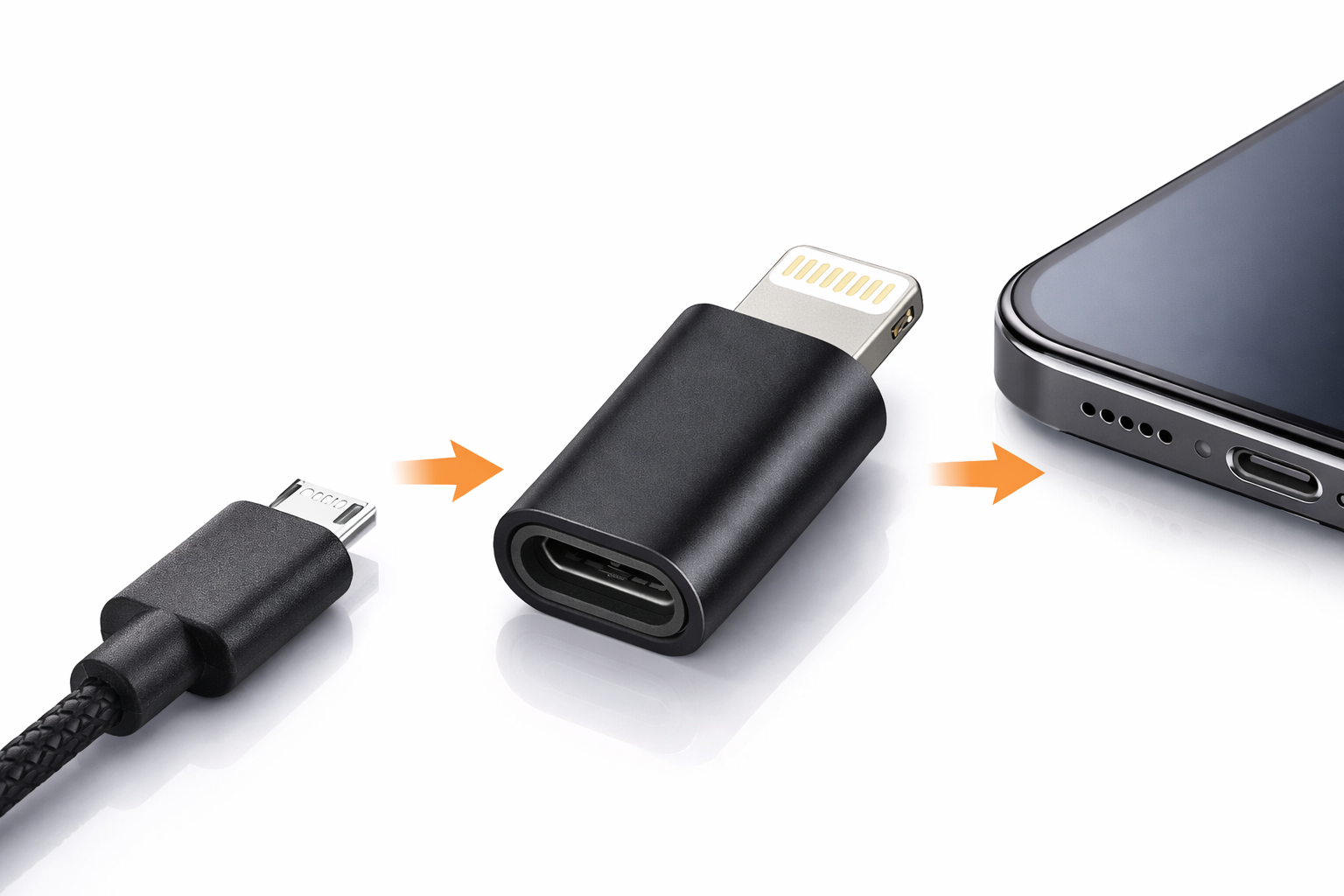 11 Pro Max Uyumlu roid Micro USB Şarj Kablosunu Lightning e Çevirici