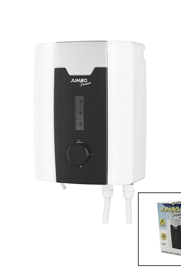 JUMBO PREMİUM BEYAZ ANİ SU ISITICI ELEKTRİKLİ ŞOFBEN DUŞ 7 EMNİYET TERMOSTAT 3 KADEMELİ 8000W