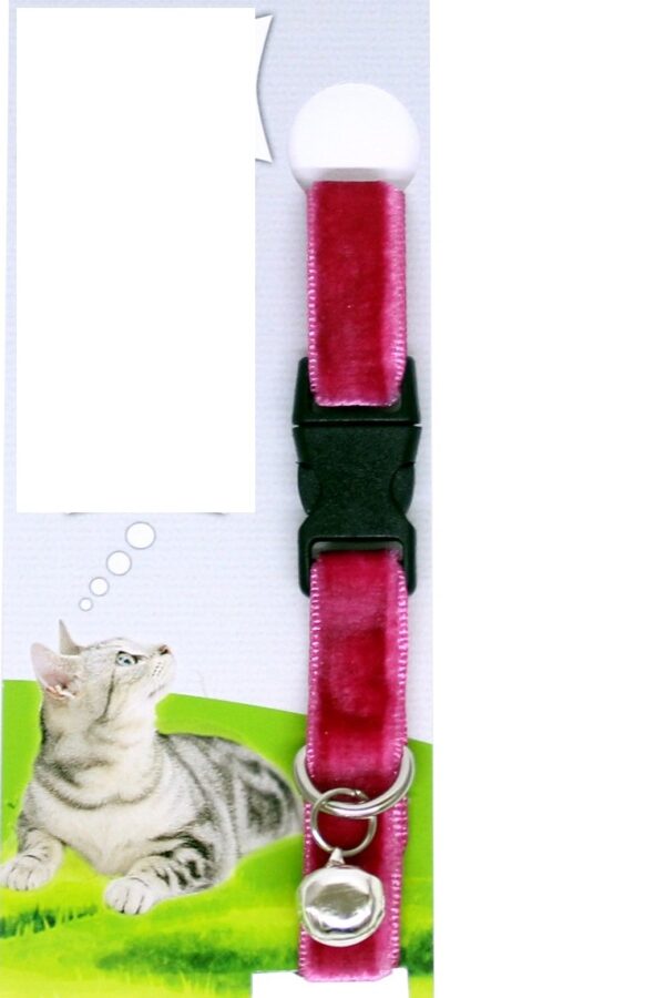 Kadife Dokulu Ayarlanabilir Çıngıraklı Kedi Tasması