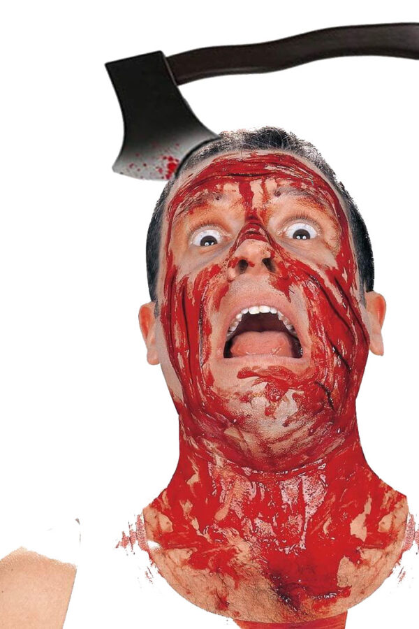 Kafaya Saplanmış Halloween Kanlı Balta Şaka Tacı