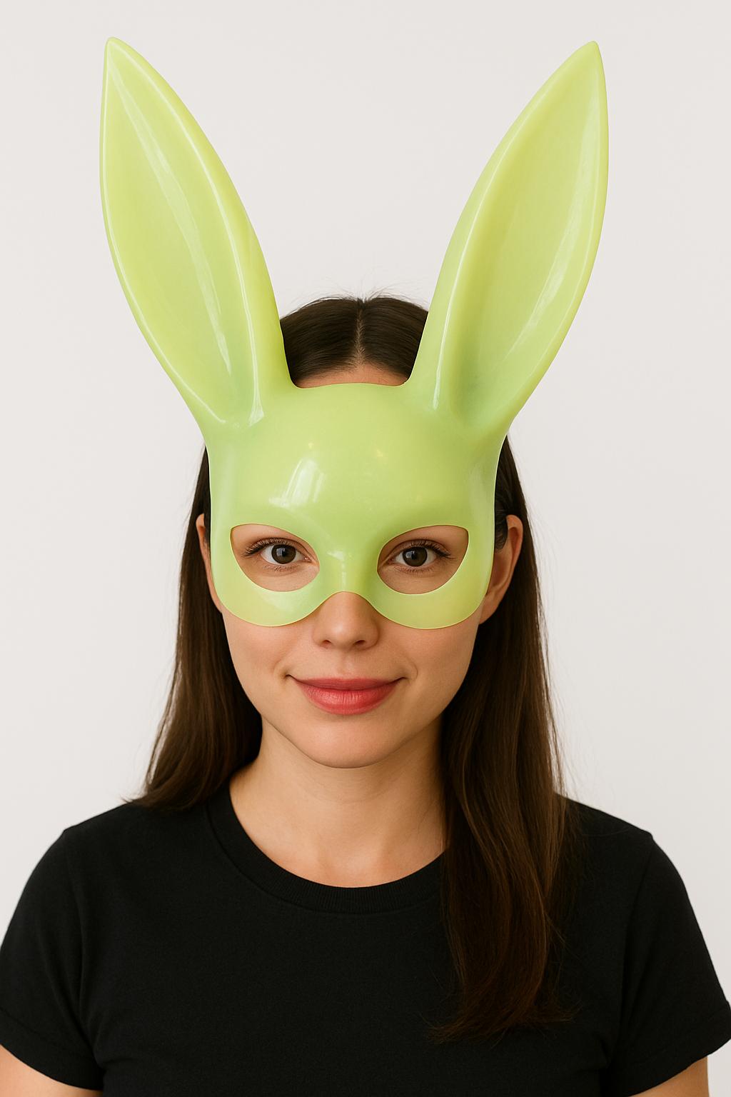 Karanlıkta Parlayan Fosforlu Tşan Maskesi – Glow Bunny Masquerade Maske (32x22 cm) - Görsel 2