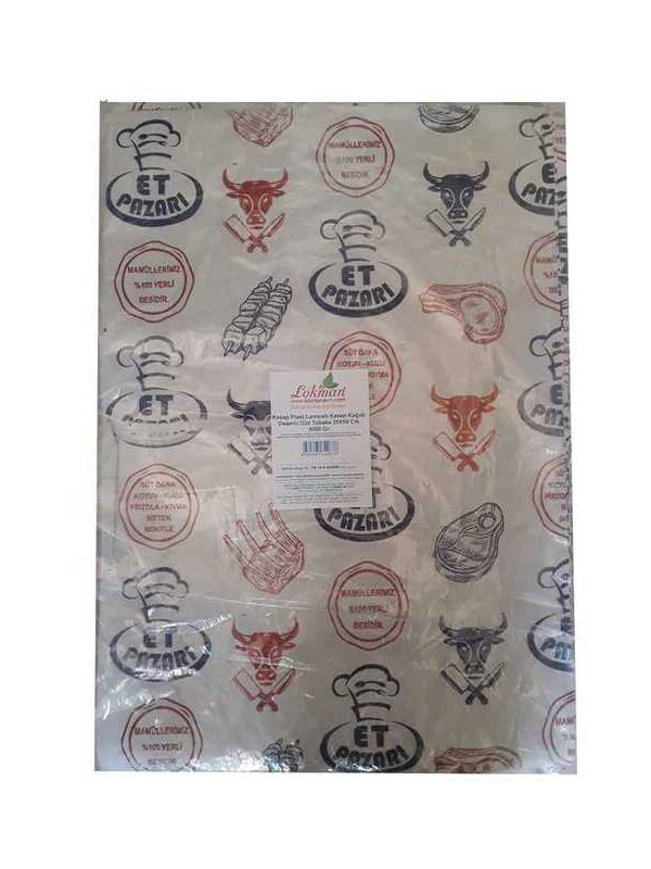 Kasap Plast Lamineli Kasap Kağıdı Desenli Düz Tabaka 35X50 Cm 5000 Gr 1 Paket