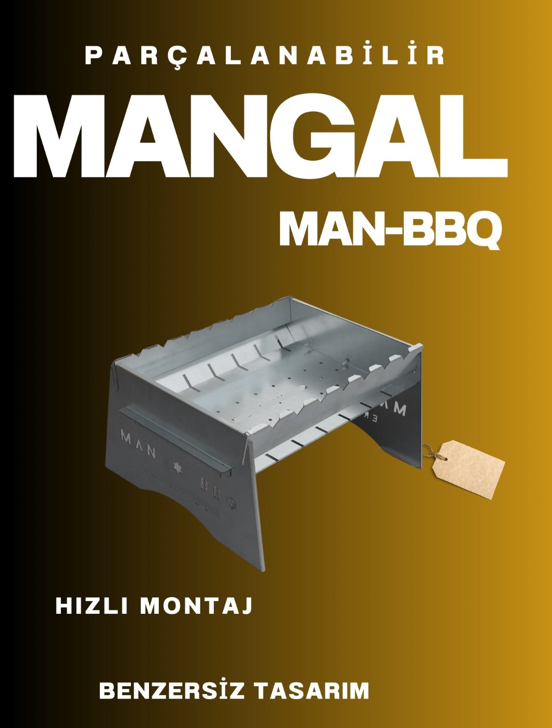 Katlanabilir Mangal - Portatif Katlanabilir Kamp ve Piknik Mangalı 1 MM Kalınlık - Görsel 2
