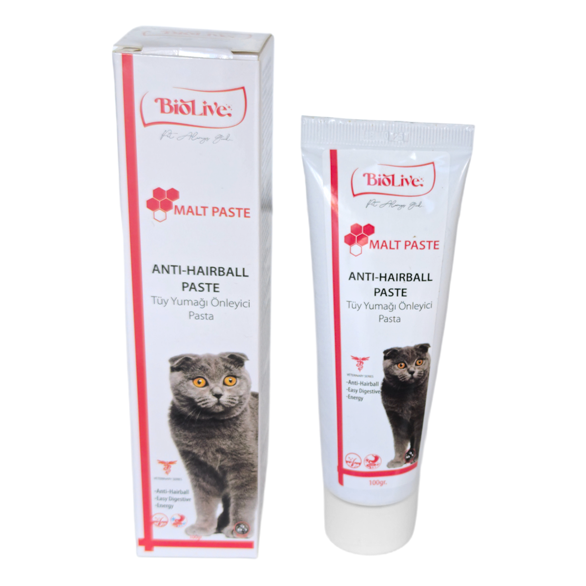 Biolive AntiHairBall Kediler İçin Yumağı Önleyici Paste 100gr - Görsel 2