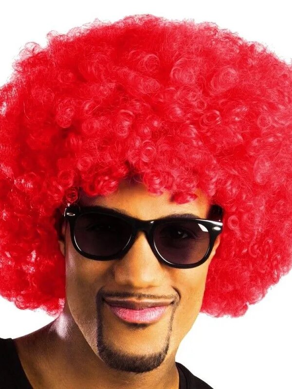 Kırmızı Renk Kıvırcık Afro Bonus Peruk
