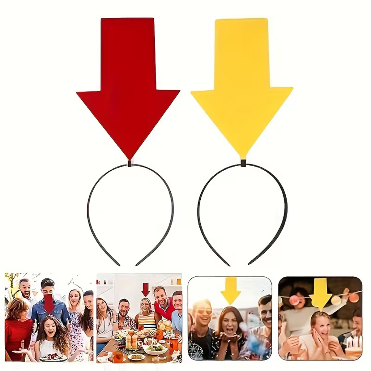 Kişiselleştirilebilir Ok İşaretli Mesaj Tacı (2’li Set Sarı-Kırmızı) - Görsel 3
