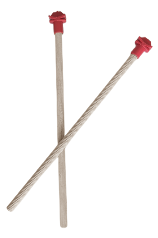 Doğal Ahşap Kuş Tüneği 1.2 cm-25 cm Start  Kırmızı (2 Adet)