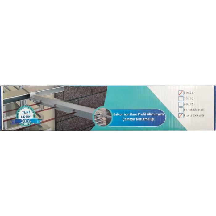 Koral Alüminyum Balkon Çamaşır Kurutma Askılığı 80x30 - Görsel 2