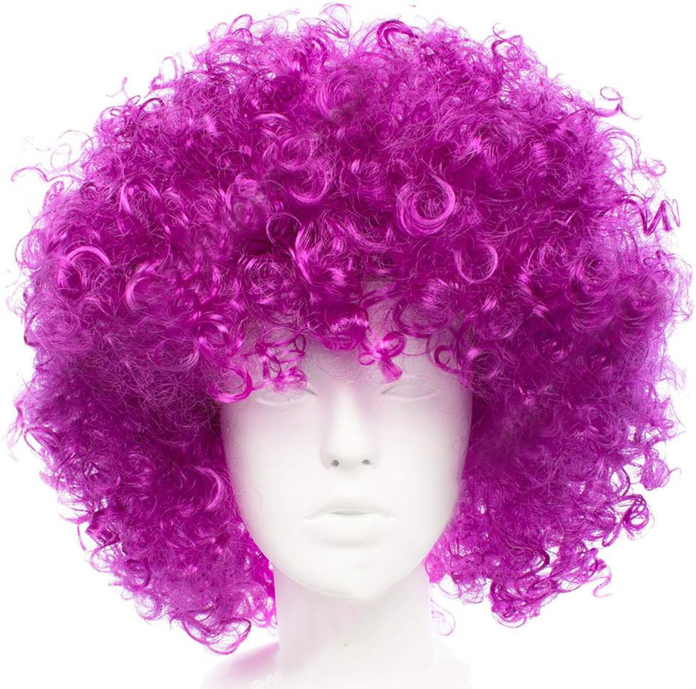 Koyu Mor Renk Violet Afro Bonus Peruk
