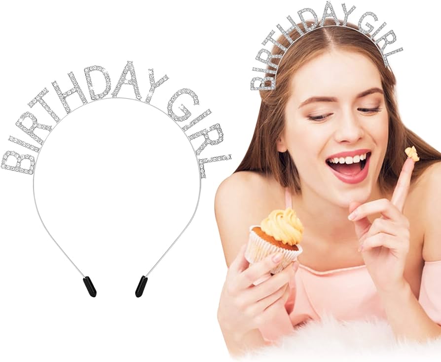 Kristal Taşlı Birthday Girl Yazılı Doğum Günü Parti Tacı 19x11 cm - Görsel 2