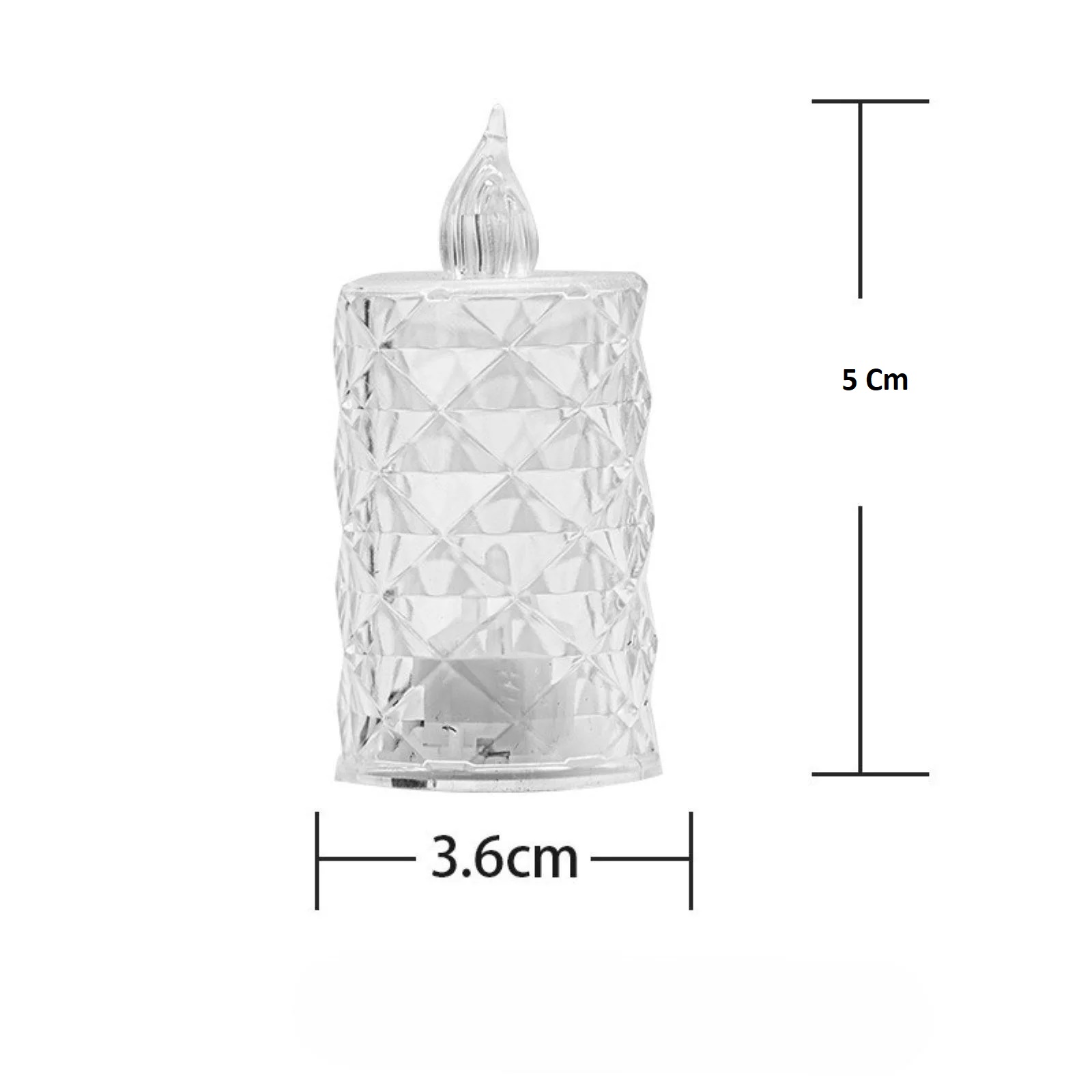 Led Şeffaf Kristal LED Pilli Alevsiz u Düğün Doğum Günü Ortam Işığı Mini - Görsel 2
