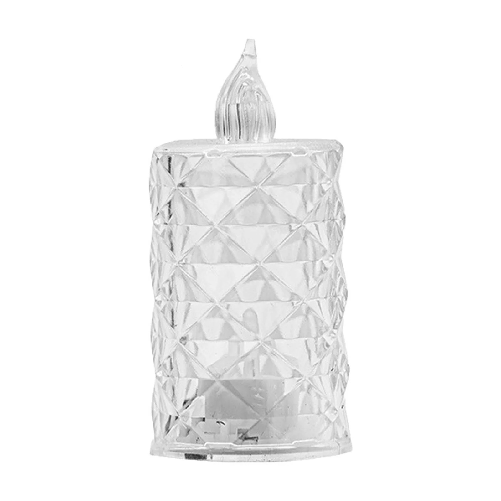 Led Şeffaf Kristal LED Pilli Alevsiz u Düğün Doğum Günü Ortam Işığı Mini - Görsel 5