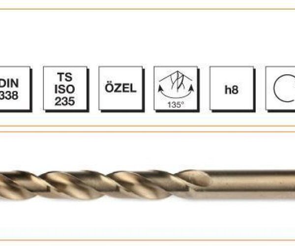 Makina Takım HSS-E Altın Seri İnox Delme Matkap Ucu 6 mm
