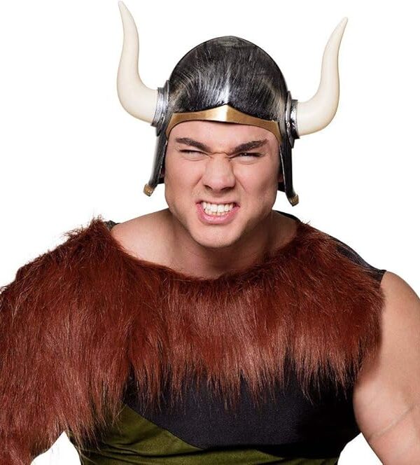 Mega Boynuzlu Viking Ivar Kaskı Eskitilmiş Desen  Renk